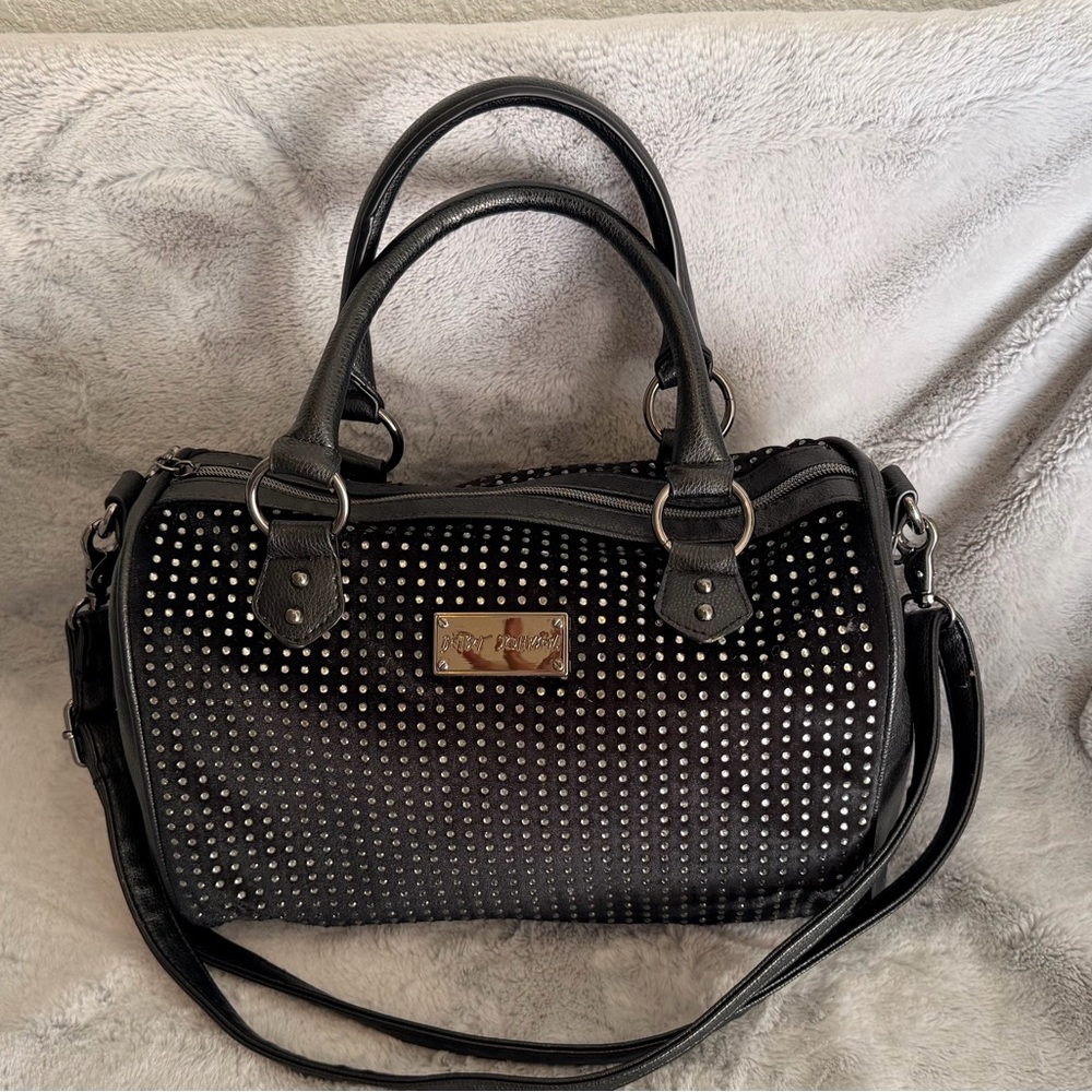 Betsy Johnson Black Studded Handbag
